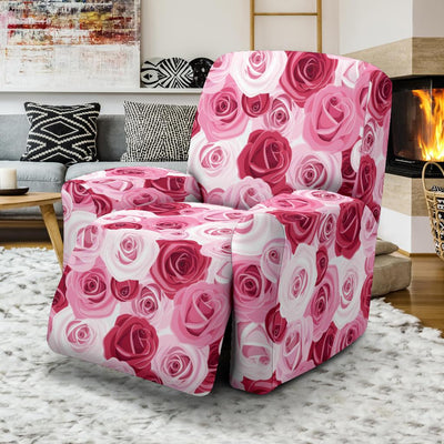 Pink Red Rose Pattern Print Recliner Slipcover-JTAMIGO.COM