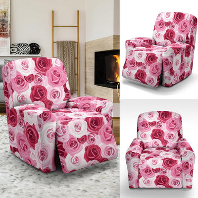 Pink Red Rose Pattern Print Recliner Slipcover-JTAMIGO.COM