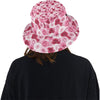 Pink Red Rose Pattern Print Unisex Bucket Hat