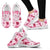 Pink Red Rose Pattern Print Women Sneakers Shoes