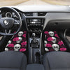 Pink Rose Skull Themed Print Car Floor Mats