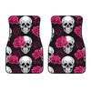 Pink Rose Skull Themed Print Car Floor Mats