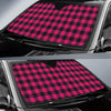 Pink Tartan Plaid Pattern Car Sun Shade For Windshield