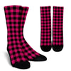 Pink Tartan Plaid Pattern Crew Socks