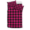 Pink Tartan Plaid Pattern Duvet Cover Bedding Set