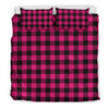 Pink Tartan Plaid Pattern Duvet Cover Bedding Set