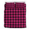 Pink Tartan Plaid Pattern Duvet Cover Bedding Set