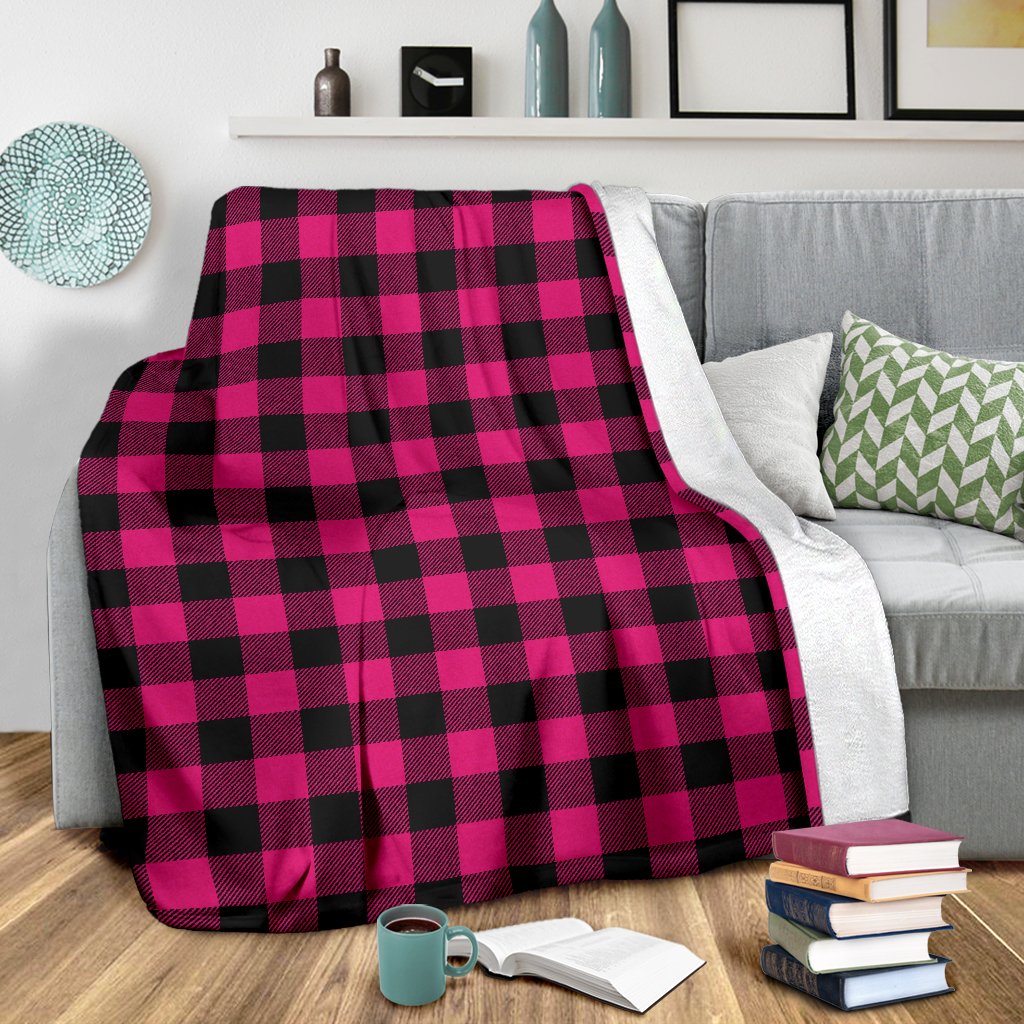 Pink Tartan Plaid Pattern Fleece Blanket