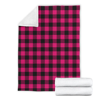 Pink Tartan Plaid Pattern Fleece Blanket