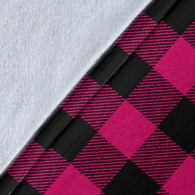 Pink Tartan Plaid Pattern Fleece Blanket