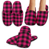 Pink Tartan Plaid Pattern House Slippers