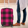 Pink Tartan Plaid Pattern Luggage Cover Protector