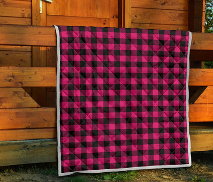 Pink Tartan Plaid Pattern Premium Quilt-JTAMIGO.COM