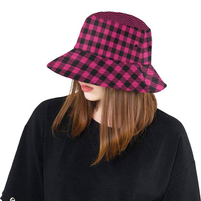 Pink Tartan Plaid Pattern Unisex Bucket Hat