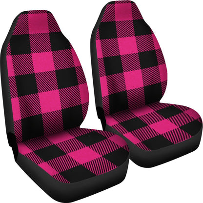 Pink Tartan Plaid Pattern Universal Fit Car Seat Covers