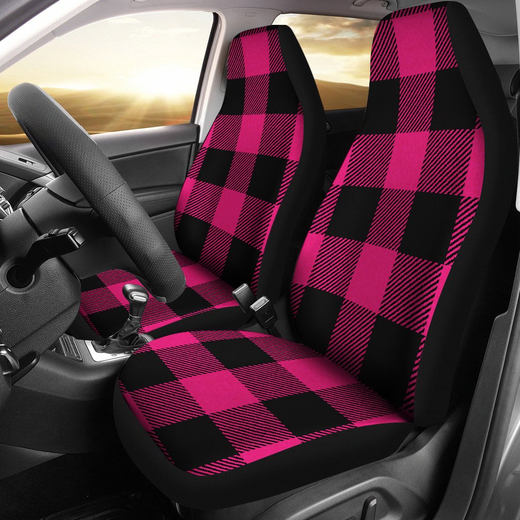 Pink Tartan Plaid Pattern Universal Fit Car Seat Covers