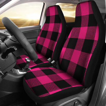 Pink Tartan Plaid Pattern Universal Fit Car Seat Covers