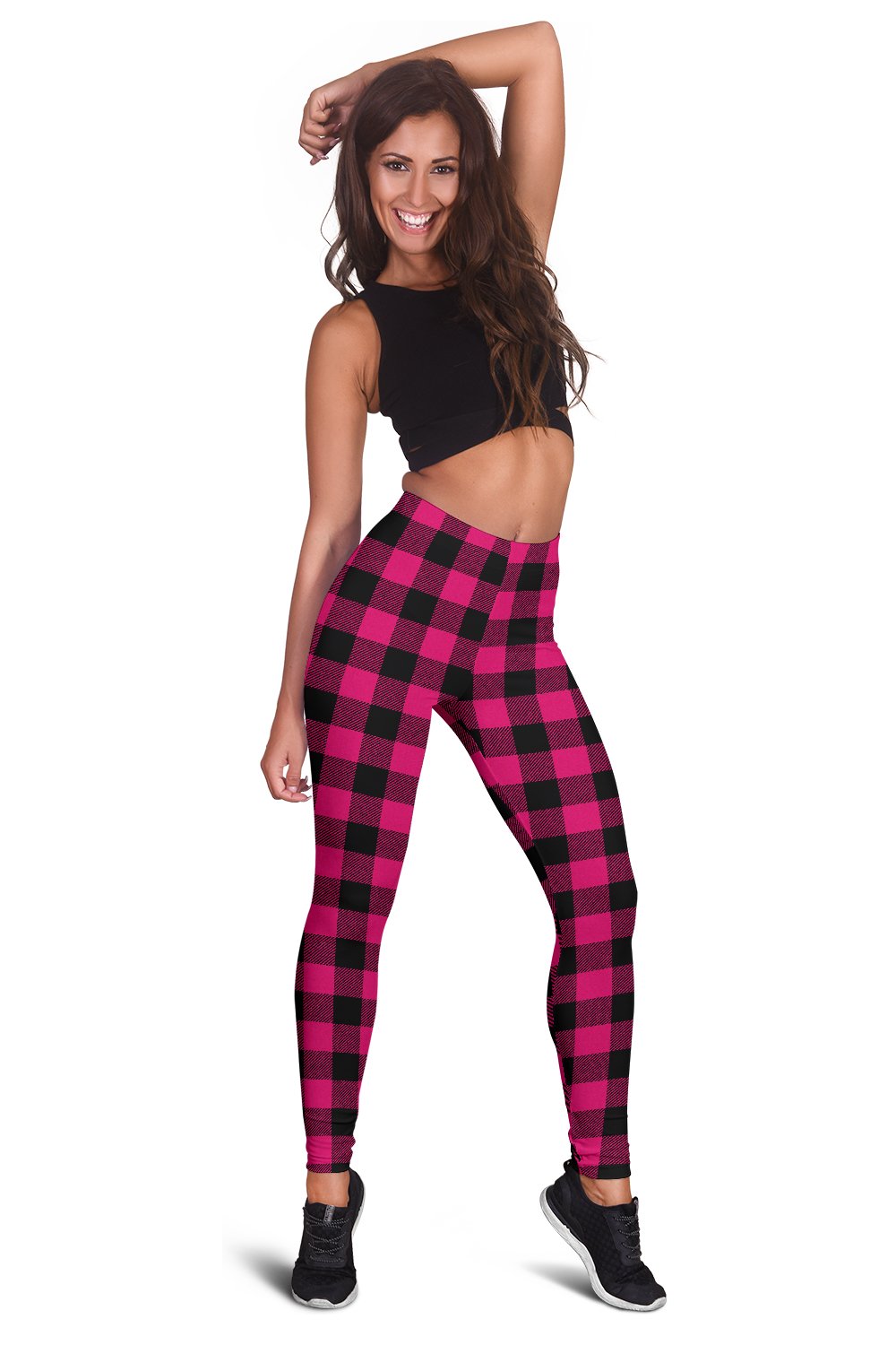 Pink Tartan Plaid Pattern Women Leggings