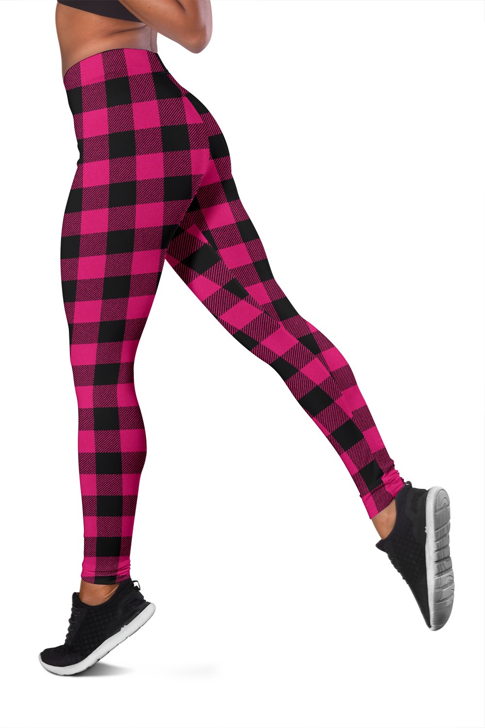 Pink Tartan Plaid Pattern Women Leggings