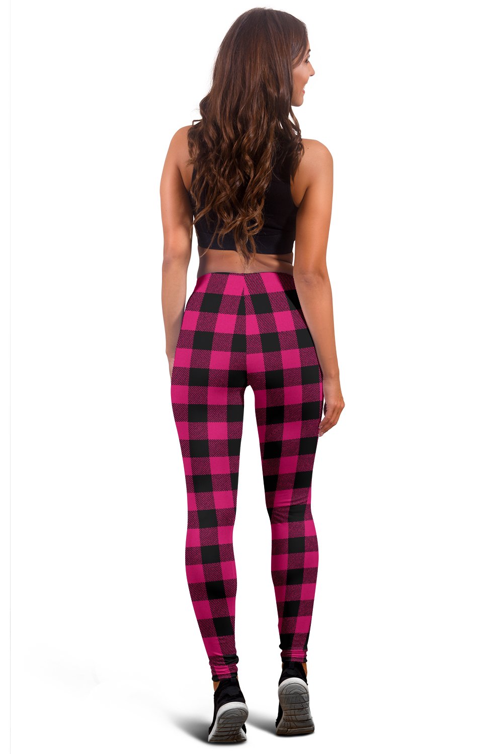 Pink Tartan Plaid Pattern Women Leggings