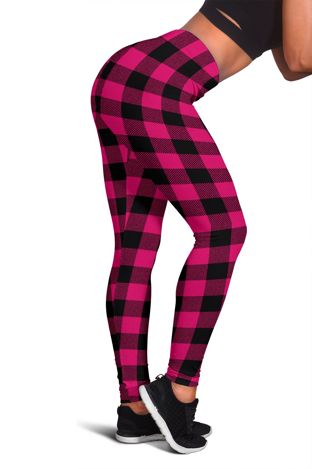 Pink Tartan Plaid Pattern Women Leggings