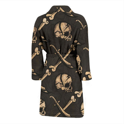 Pirate Pattern Print Design A03 Men Bathrobe-JORJUNE.COM