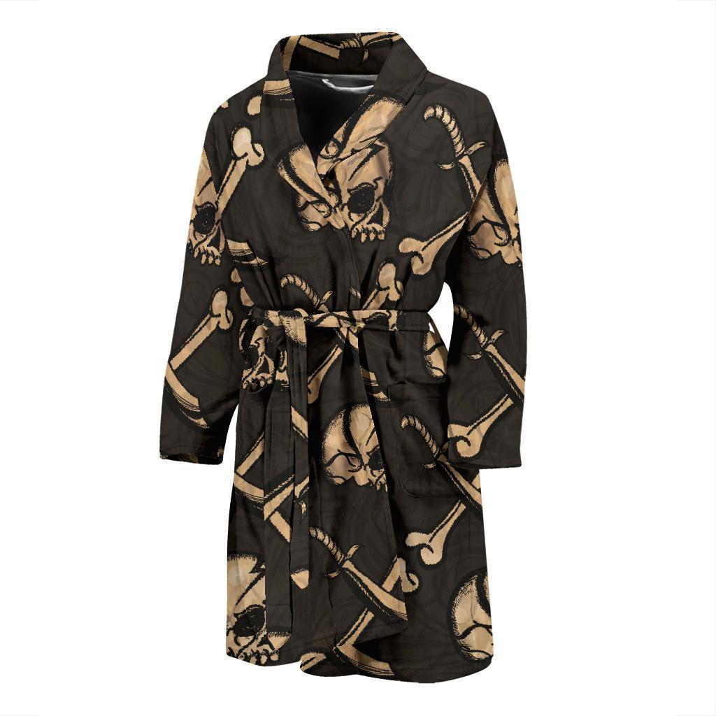 Pirate Pattern Print Design A03 Men Bathrobe-JORJUNE.COM