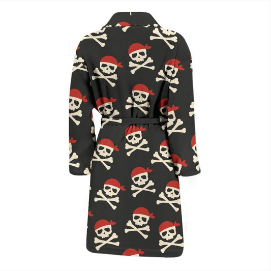 Pirate Pattern Print Design A04 Men Bathrobe-JORJUNE.COM