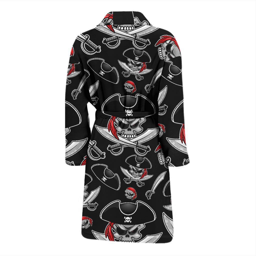 Pirate Pattern Print Design A05 Men Bathrobe-JORJUNE.COM