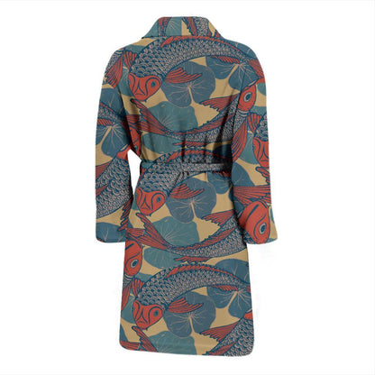 Pisces Pattern Print Design A01 Men Bathrobe-JORJUNE.COM