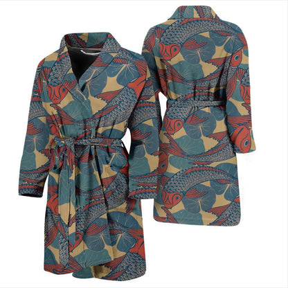 Pisces Pattern Print Design A01 Men Bathrobe-JORJUNE.COM