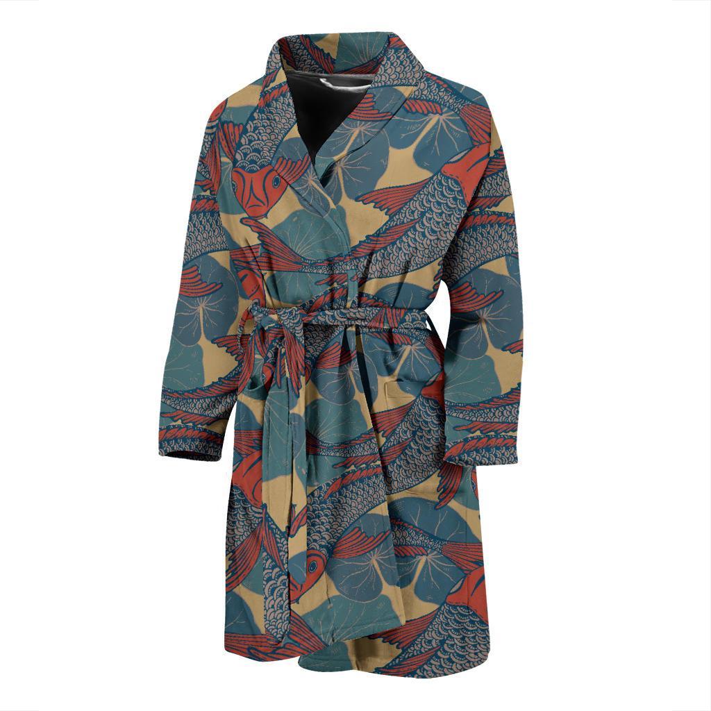 Pisces Pattern Print Design A01 Men Bathrobe-JORJUNE.COM