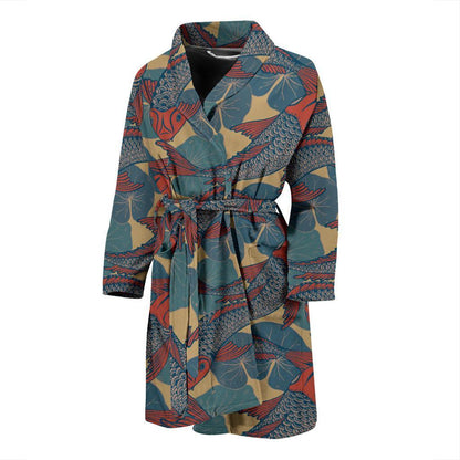 Pisces Pattern Print Design A01 Men Bathrobe-JORJUNE.COM