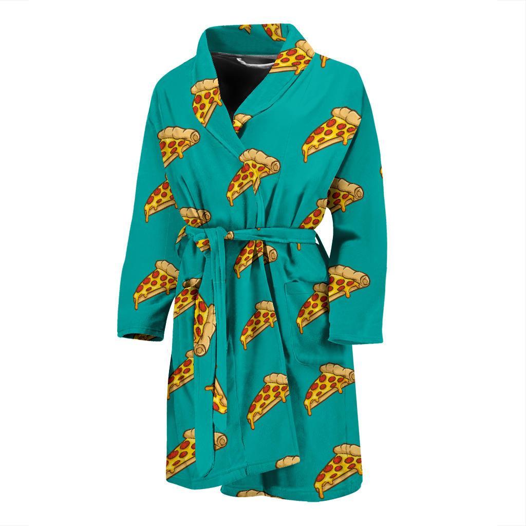 Pizza Pattern Print Design A03 Men Bathrobe-JORJUNE.COM