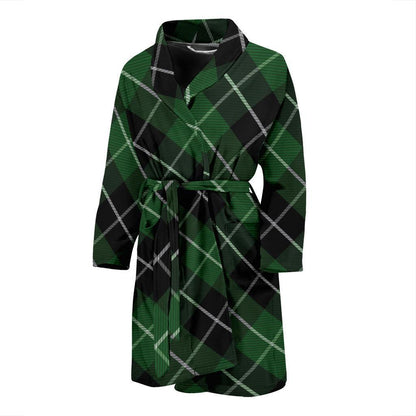 Plaid Green Pattern Print Design A05 Men Bathrobe-JORJUNE.COM