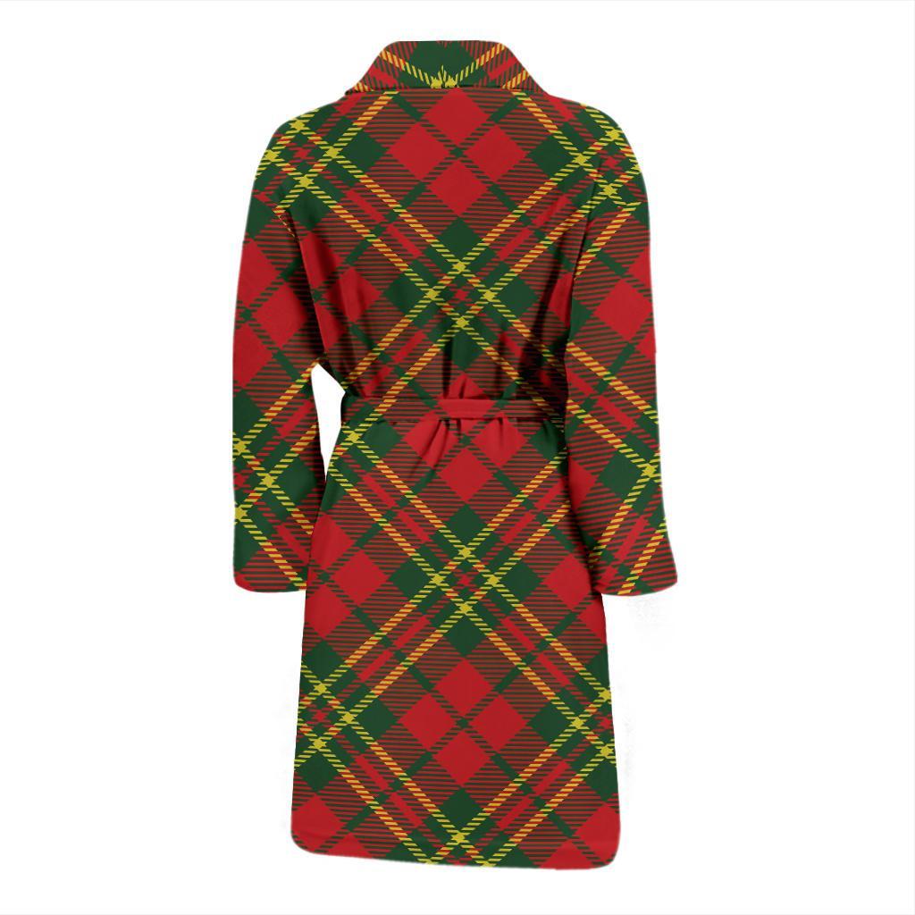 Plaid Holiday Pattern Print Design A01 Men Bathrobe-JORJUNE.COM