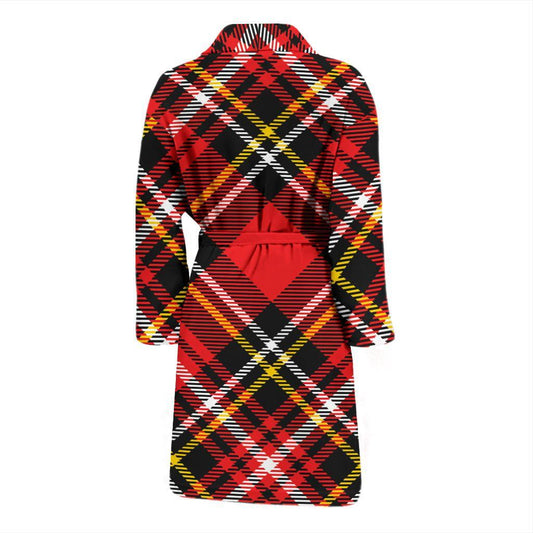 Plaid Red Pattern Print Design A03 Men Bathrobe-JORJUNE.COM