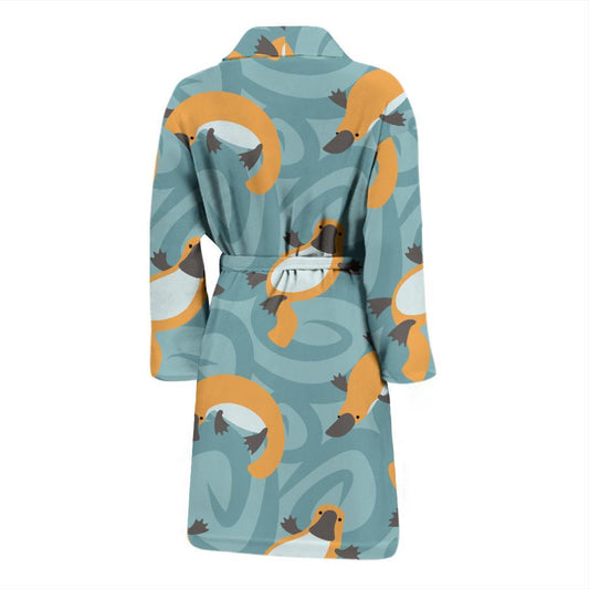 Platypus Pattern Print Design A01 Men Bathrobe-JORJUNE.COM