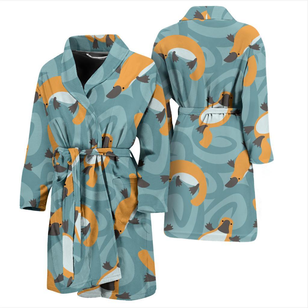 Platypus Pattern Print Design A01 Men Bathrobe-JORJUNE.COM