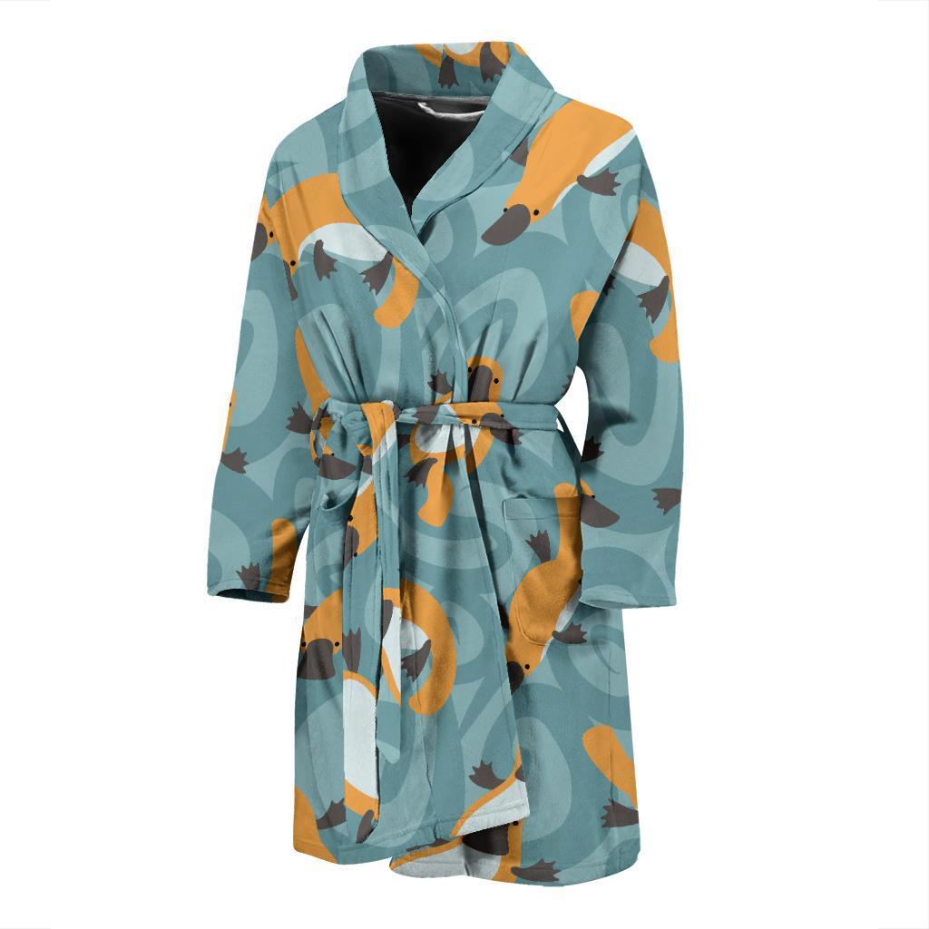 Platypus Pattern Print Design A01 Men Bathrobe-JORJUNE.COM