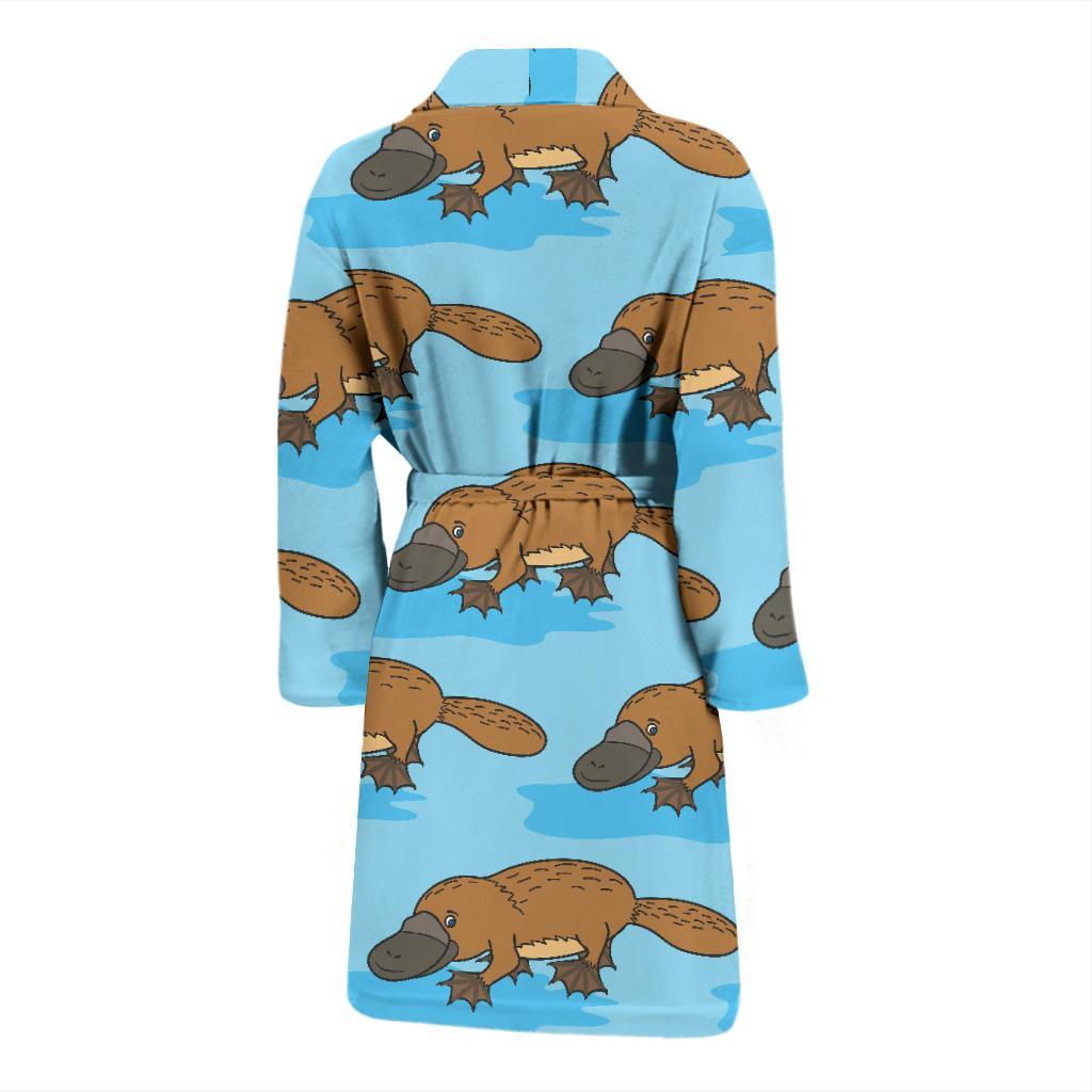 Platypus Pattern Print Design A02 Men Bathrobe-JORJUNE.COM
