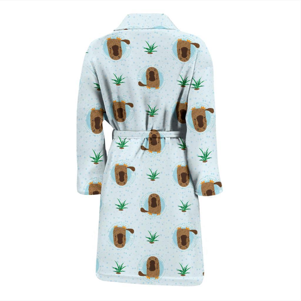 Platypus Pattern Print Design A04 Men Bathrobe-JORJUNE.COM