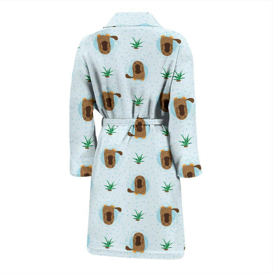 Platypus Pattern Print Design A04 Men Bathrobe-JORJUNE.COM