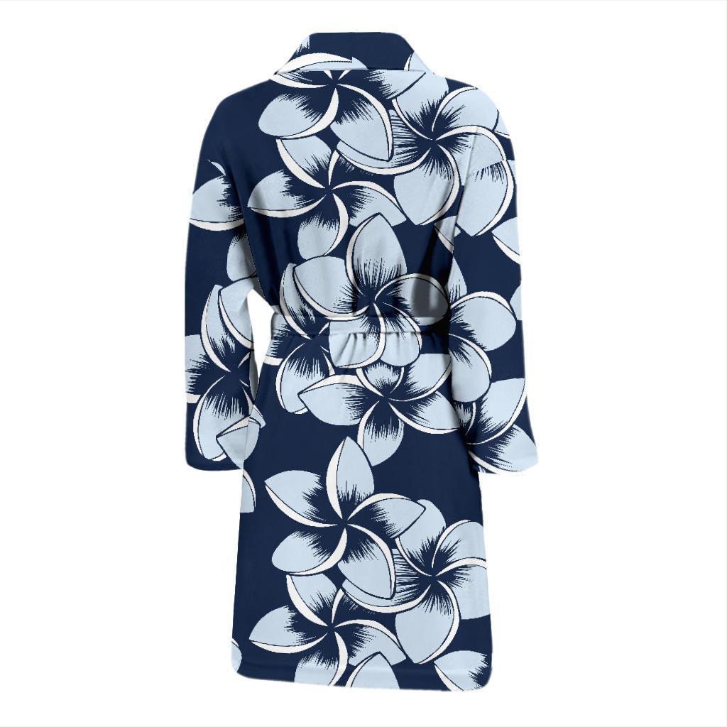 Plumeria Pattern Print Design A02 Men Bathrobe-JORJUNE.COM