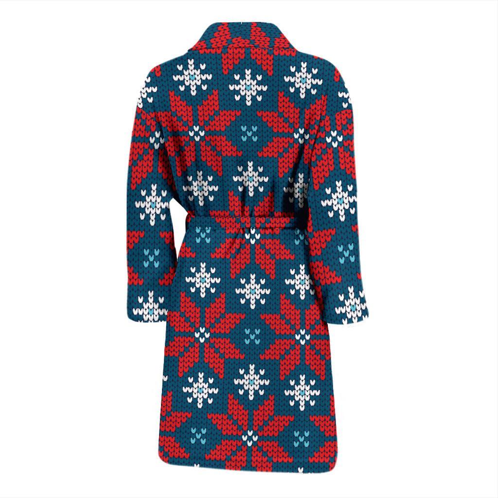 Poinsettia Pattern Print Design A02 Men Bathrobe-JORJUNE.COM