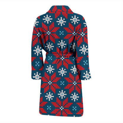 Poinsettia Pattern Print Design A02 Men Bathrobe-JORJUNE.COM