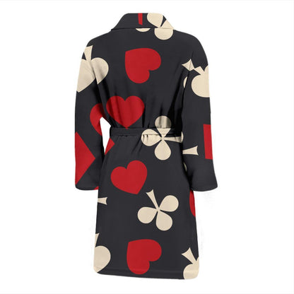Poker Cards Pattern Print Design A02 Men Bathrobe-JORJUNE.COM