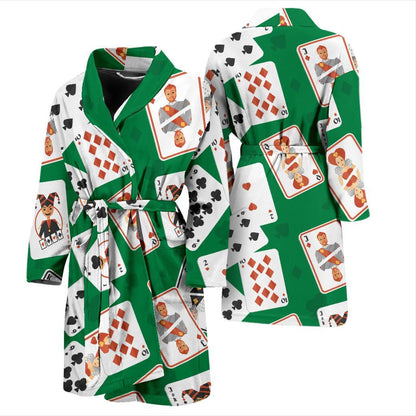Poker Cards Pattern Print Design A03 Men Bathrobe-JORJUNE.COM