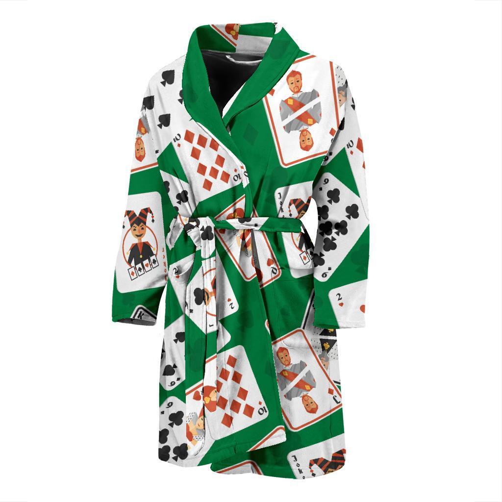 Poker Cards Pattern Print Design A03 Men Bathrobe-JORJUNE.COM
