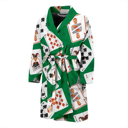 Poker Cards Pattern Print Design A03 Men Bathrobe-JORJUNE.COM